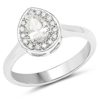 14K White Gold 0.64 Carat Genuine White Diamond Ring