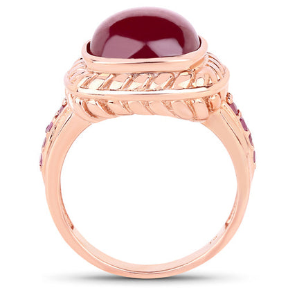 9.14 Carat Glass Filled Ruby and Ruby .925 Sterling Silver Ring