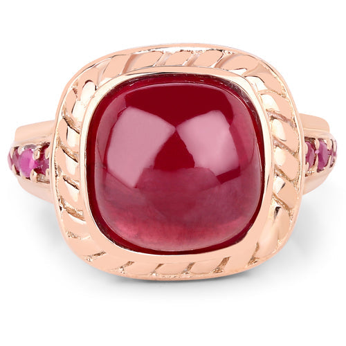 9.14 Carat Glass Filled Ruby and Ruby .925 Sterling Silver Ring