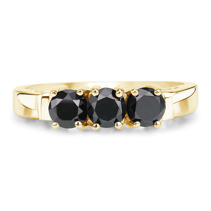 0.99 Carat Genuine Black Diamond .925 Sterling Silver Ring