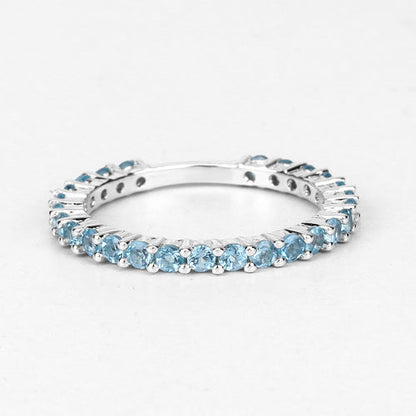 0.94 Carat Genuine Swiss Blue Topaz .925 Sterling Silver Ring