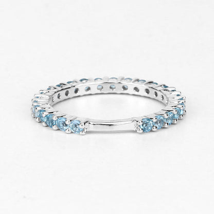 0.94 Carat Genuine Swiss Blue Topaz .925 Sterling Silver Ring