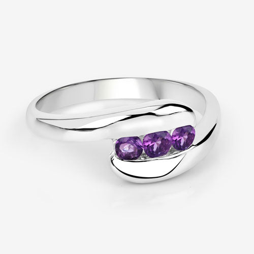 0.54 Carat Genuine Amethyst .925 Sterling Silver Ring