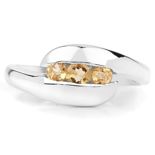 0.55 Carat Genuine Citrine .925 Sterling Silver Ring