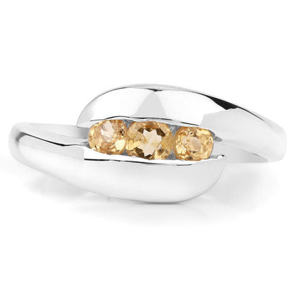 0.55 Carat Genuine Citrine .925 Sterling Silver Ring