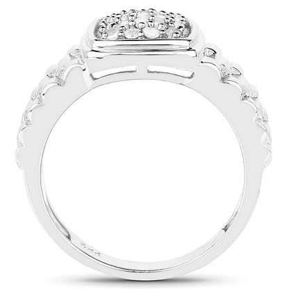 0.25 Carat Genuine White Diamond .925 Sterling Silver Ring