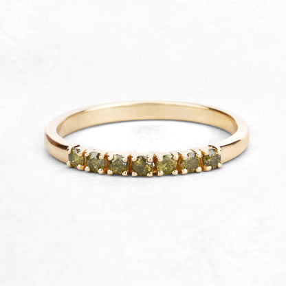 0.22 Carat Genuine Dark Yellow Diamond 14K Yellow Gold Ring (I1-I2)
