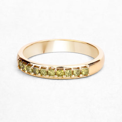 0.27 Carat Genuine Yellow Diamond 14K Yellow Gold Ring (SI1-SI2)