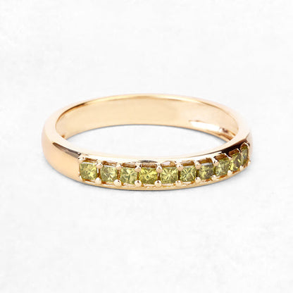 0.27 Carat Genuine Yellow Diamond 14K Yellow Gold Ring (SI1-SI2)