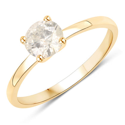 0.72 Carat Genuine LB Diamond 14K Yellow Gold Ring