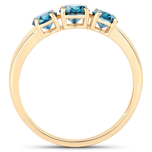 1.03 Carat Genuine Blue Diamond 14K Yellow Gold Ring