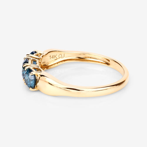 1.03 Carat Genuine Blue Diamond 14K Yellow Gold Ring