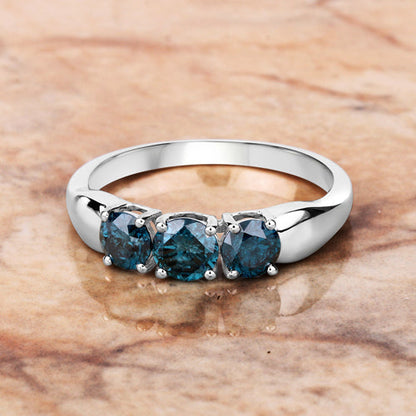1.03 Carat Genuine Blue Diamond 14K White Gold Ring
