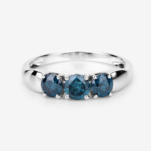 1.03 Carat Genuine Blue Diamond 14K White Gold Ring