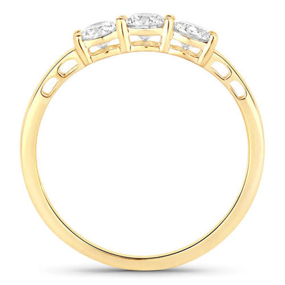 0.51 Carat Genuine Lab Grown Diamond 14K Yellow Gold Ring