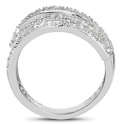 0.83 Carat Genuine White Diamond .925 Sterling Silver Ring