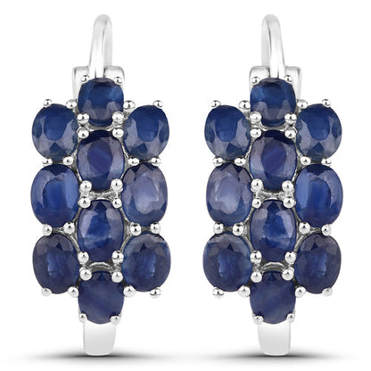 10.40 Carat Genuine Blue Sapphire .925 Sterling Silver 3 Piece Jewelry Set (Ring, Earrings, and Pendant w/ Chain)