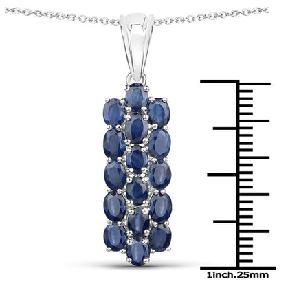 10.40 Carat Genuine Blue Sapphire .925 Sterling Silver 3 Piece Jewelry Set (Ring, Earrings, and Pendant w/ Chain)
