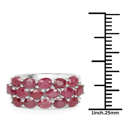 3.52 Carat Genuine Ruby .925 Sterling Silver Ring