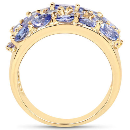 2.72 Carat Genuine Tanzanite .925 Sterling Silver Ring