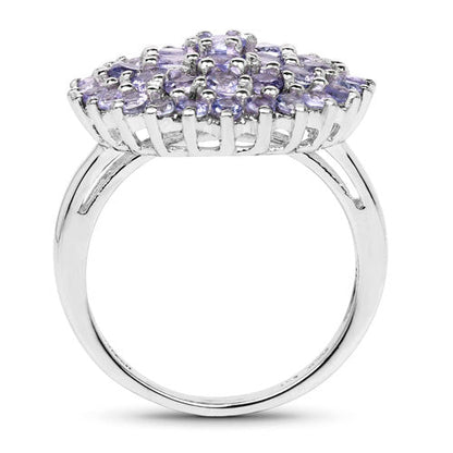 2.52 Carat Genuine Tanzanite .925 Sterling Silver Ring