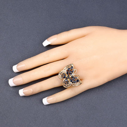 2.86 Carat Genuine Blue Sapphire .925 Sterling Silver Ring