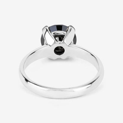 3.00 Carat Genuine Black Diamond 14K White Gold Ring
