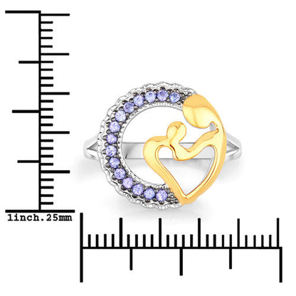 0.28 Carat Genuine Tanzanite .925 Sterling Silver Ring