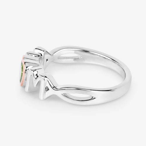 0.44 Carat Genuine Peridot .925 Sterling Silver Ring