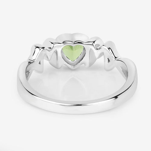0.44 Carat Genuine Peridot .925 Sterling Silver Ring