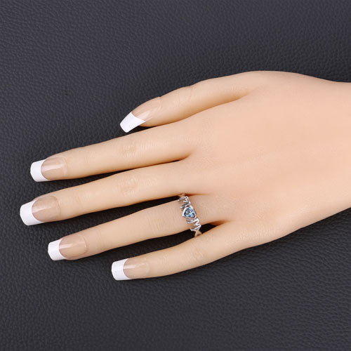 0.52 Carat Genuine Swiss Blue Topaz .925 Sterling Silver Ring