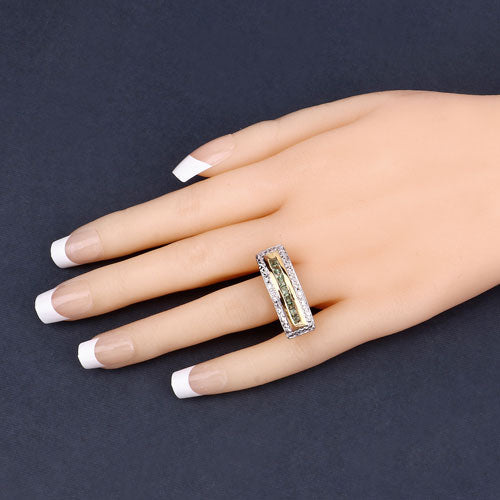 1.08 Carat Genuine Green Sapphire .925 Sterling Silver Ring