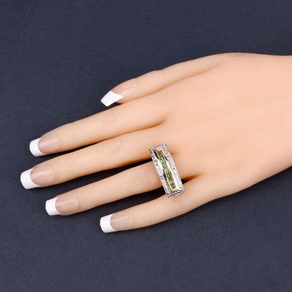 1.08 Carat Genuine Green Sapphire .925 Sterling Silver Ring