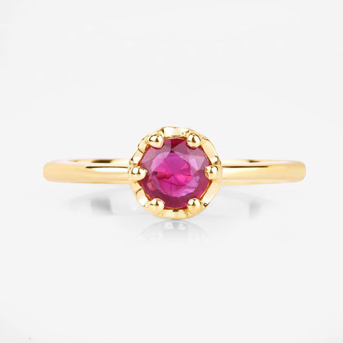 0.50 Carat Genuine Ruby 14K Yellow Gold Ring