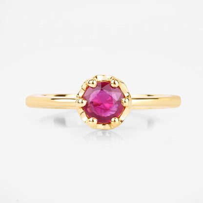 0.50 Carat Genuine Ruby 14K Yellow Gold Ring