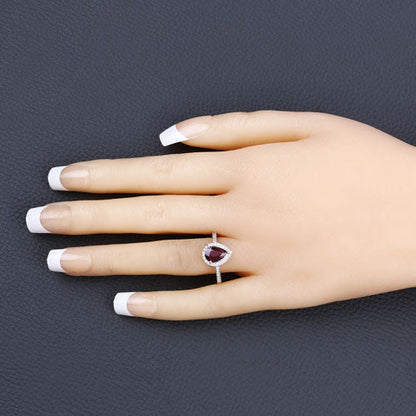 1.25 Carat Genuine Ruby and White Diamond 14K Yellow Gold Ring