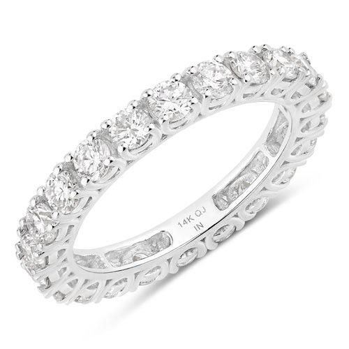 Bague en or blanc 14 carats avec diamant de laboratoire de 2,00 carats