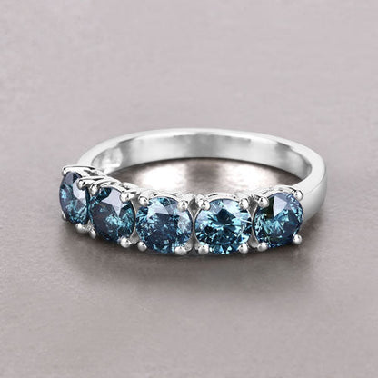 1.22 Carat Genuine Blue Diamond 14K White Gold Ring