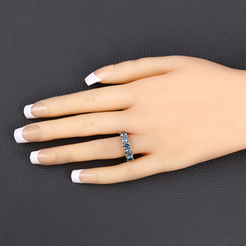 1.22 Carat Genuine Blue Diamond 14K White Gold Ring