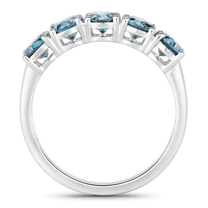 1.22 Carat Genuine Blue Diamond 14K White Gold Ring