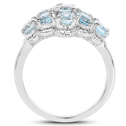 3.24 Carat Genuine Blue Topaz .925 Sterling Silver Ring