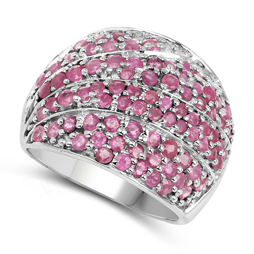 2.97 Carat Genuine Ruby .925 Sterling Silver Ring