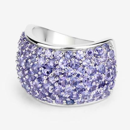 4.22 Carat Genuine Tanzanite .925 Sterling Silver Ring