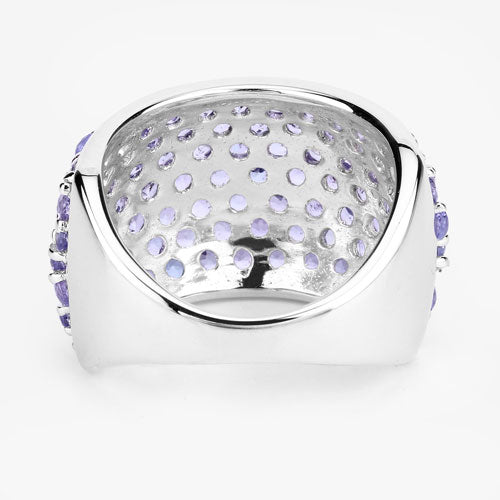 4.22 Carat Genuine Tanzanite .925 Sterling Silver Ring