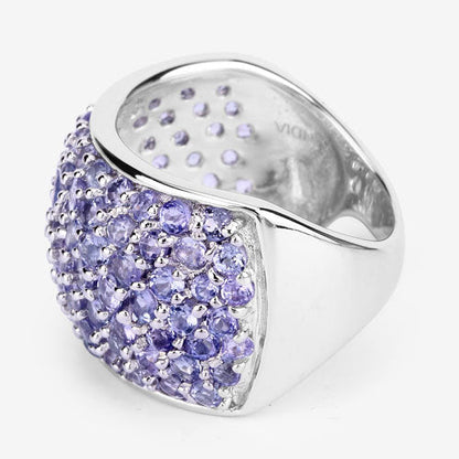 4.22 Carat Genuine Tanzanite .925 Sterling Silver Ring