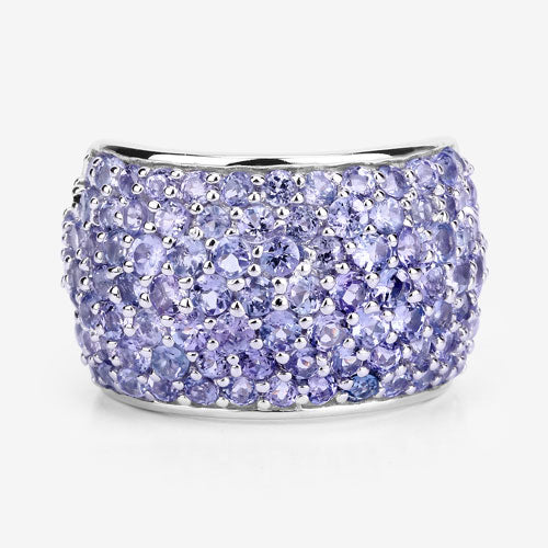 4.22 Carat Genuine Tanzanite .925 Sterling Silver Ring
