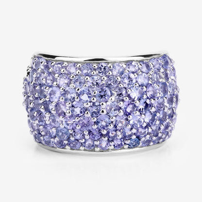 4.22 Carat Genuine Tanzanite .925 Sterling Silver Ring