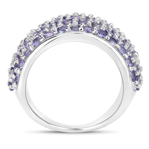 4.22 Carat Genuine Tanzanite .925 Sterling Silver Ring