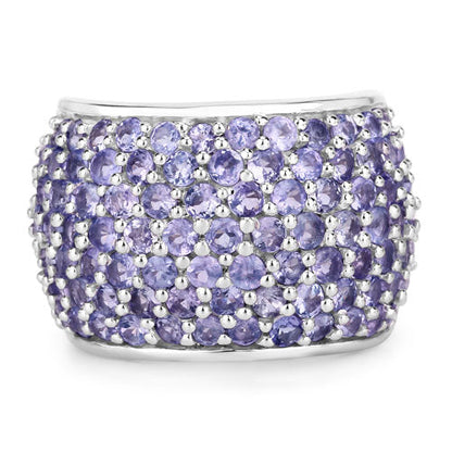 4.22 Carat Genuine Tanzanite .925 Sterling Silver Ring