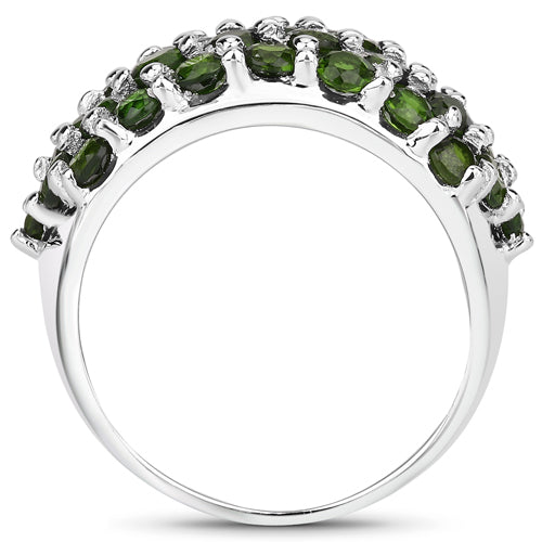 5.04 Carat Genuine Chrome Diopside .925 Sterling Silver Ring